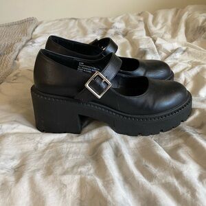Madden Girl Black Chunky Mary Jane Platform Shoes